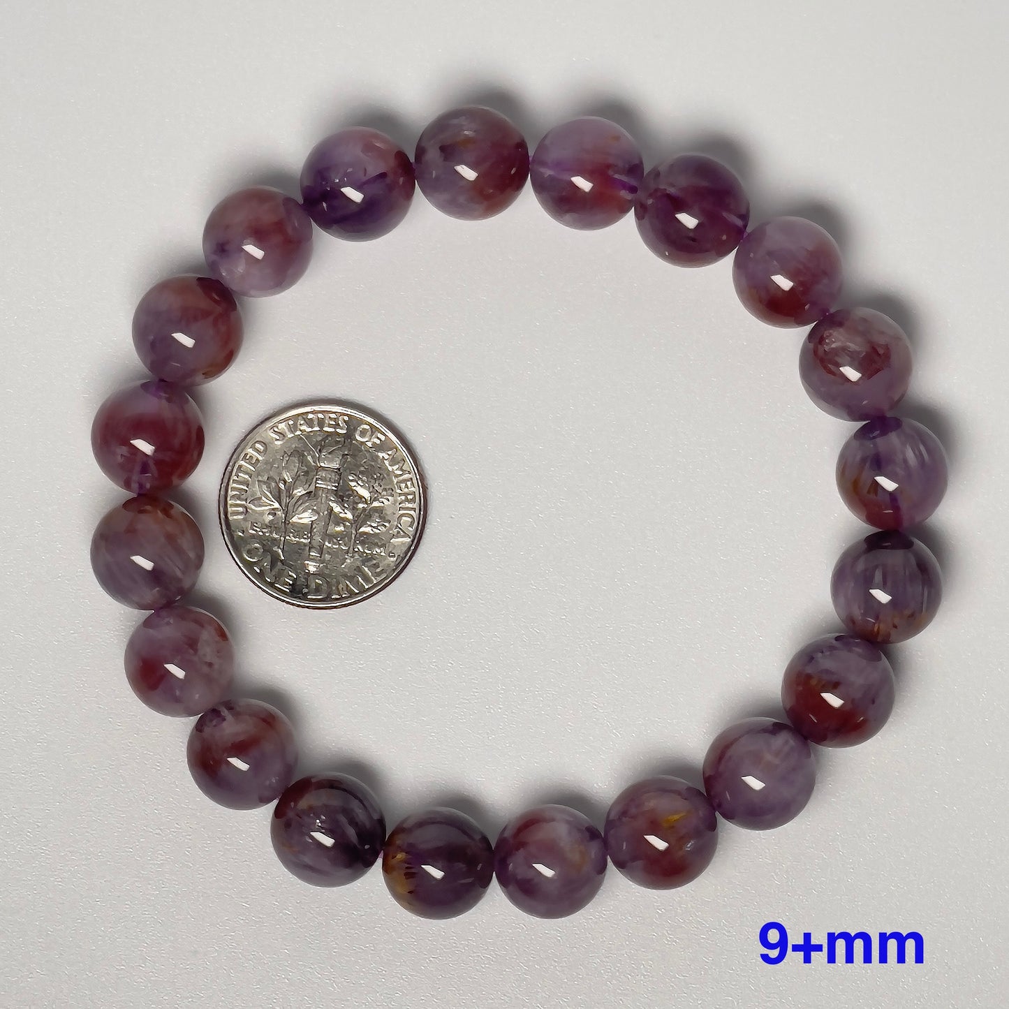 Stonelry Natural Auralite 23 Crystal (Amethyst) Beaded Bracelet