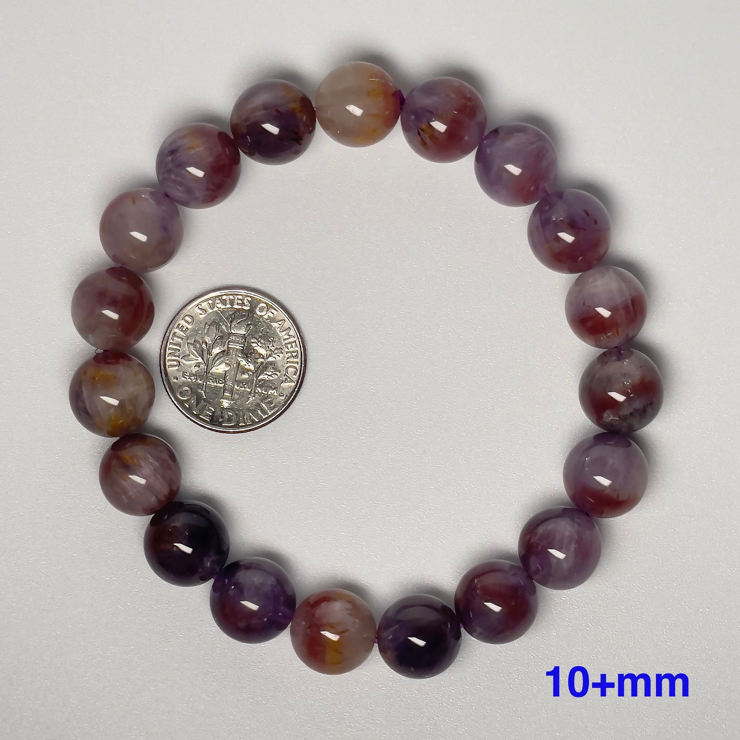 Stonelry Natural Auralite 23 Crystal (Amethyst) Beaded Bracelet