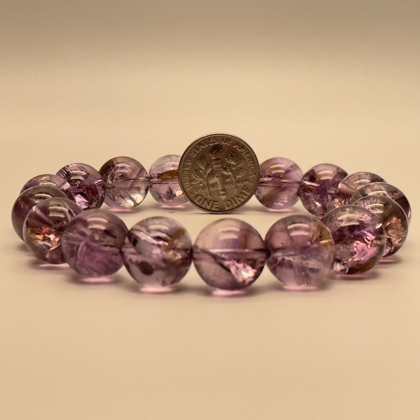 Stonelry Natural Amethyst Beaded Bracelet (11.9+ mm)
