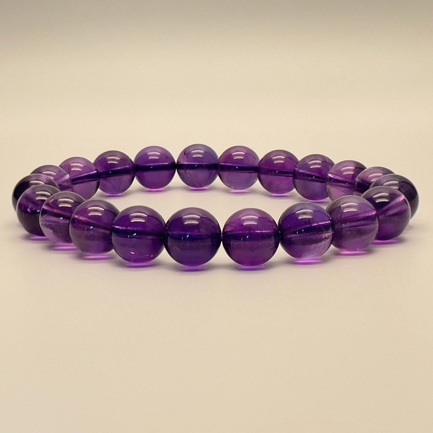 Stonelry Natural Amethyst Beaded Bracelet (9+ mm)