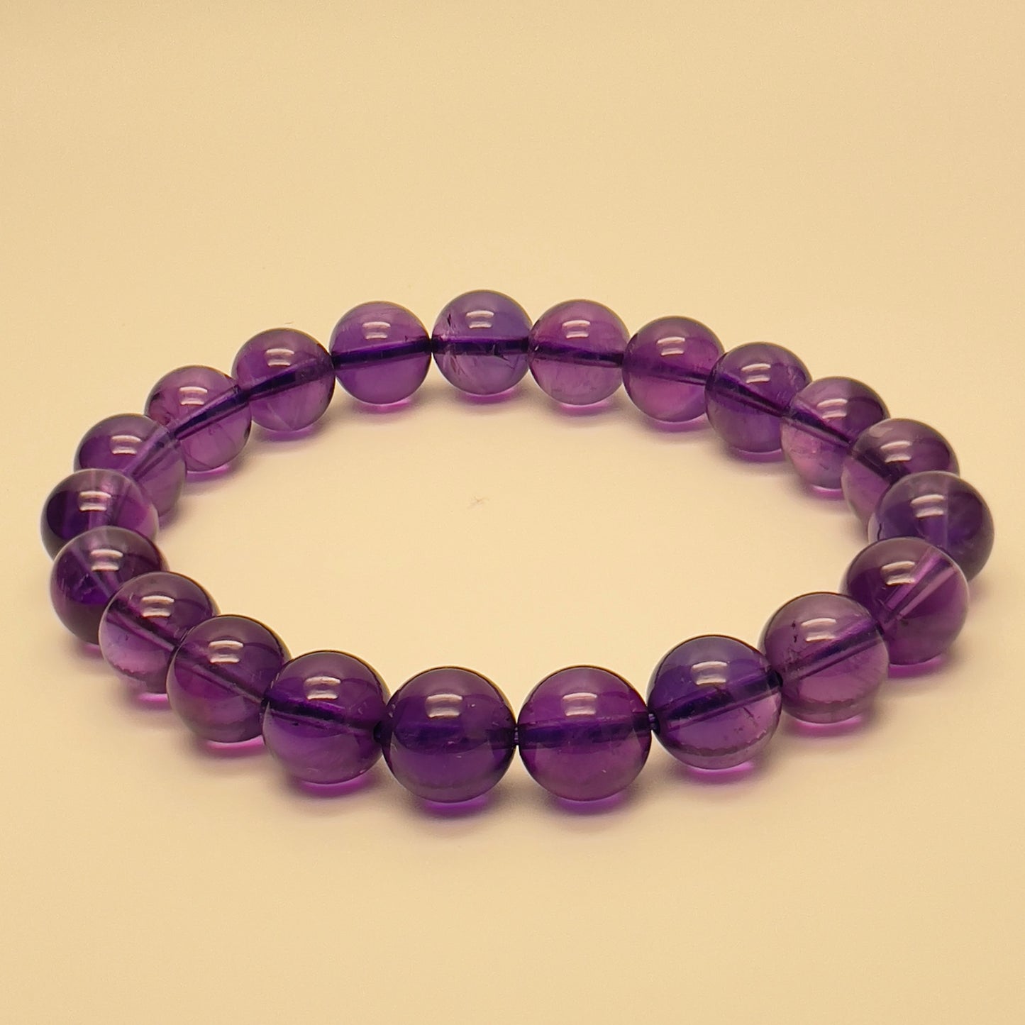 Stonelry Natural Amethyst Beaded Bracelet (9+ mm)