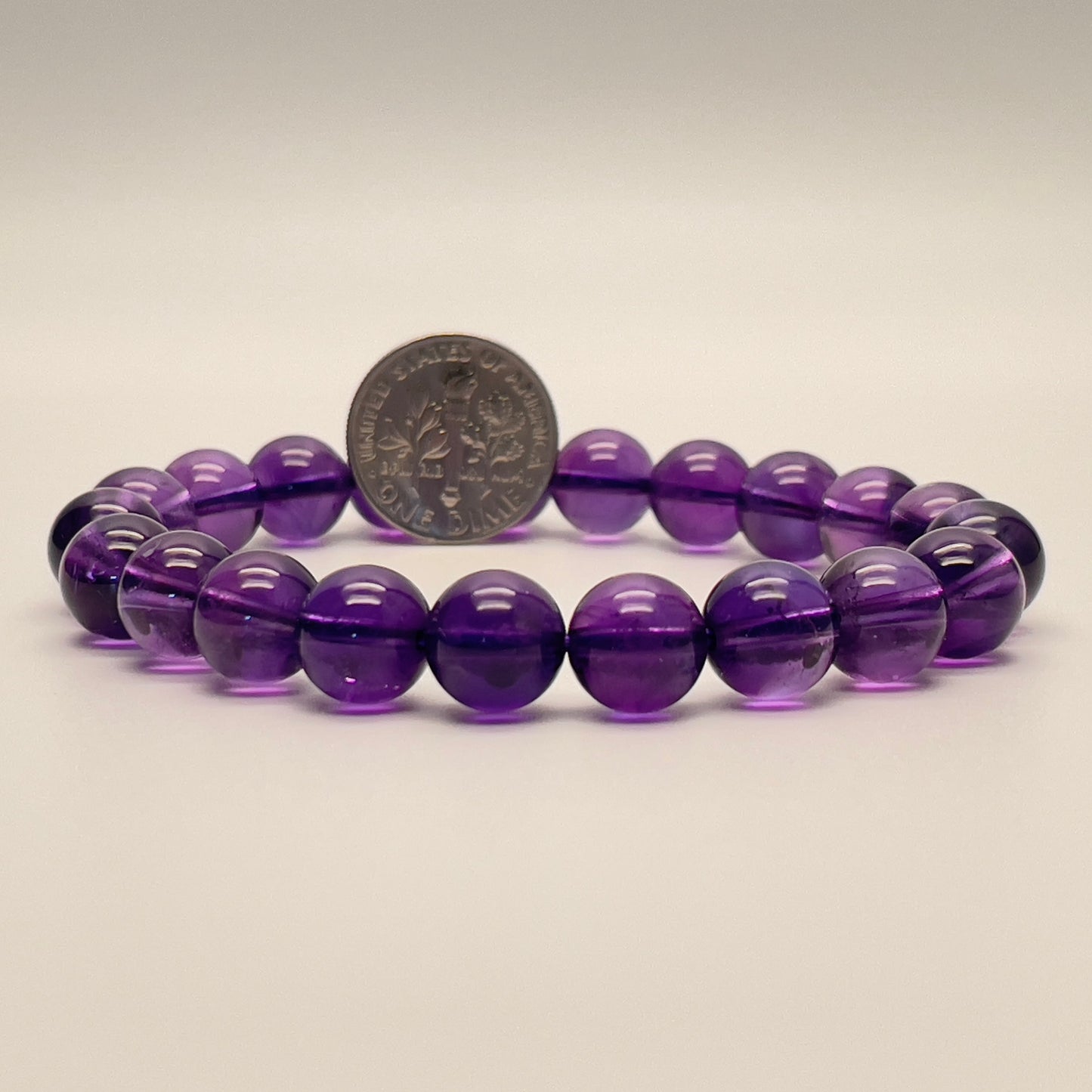 Stonelry Natural Amethyst Beaded Bracelet (9+ mm)