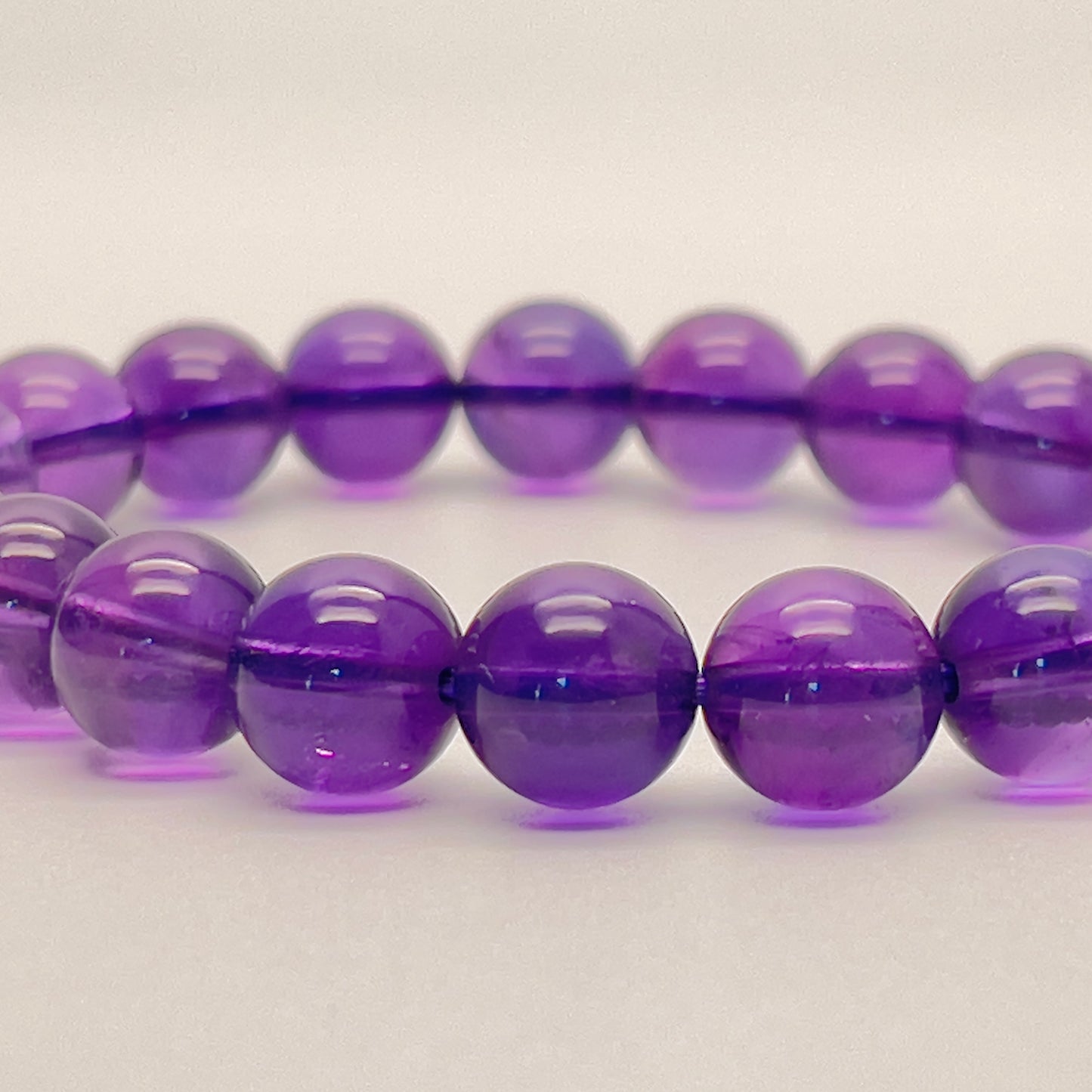Stonelry Natural Amethyst Beaded Bracelet (9+ mm)