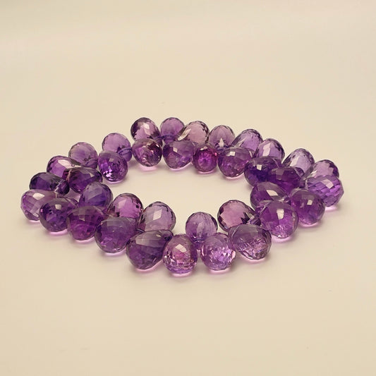 Stonelry Natural Amethyst Teardrop Beaded Bracelet