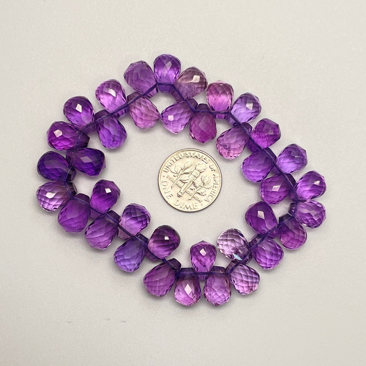 Stonelry Natural Amethyst Teardrop Beaded Bracelet