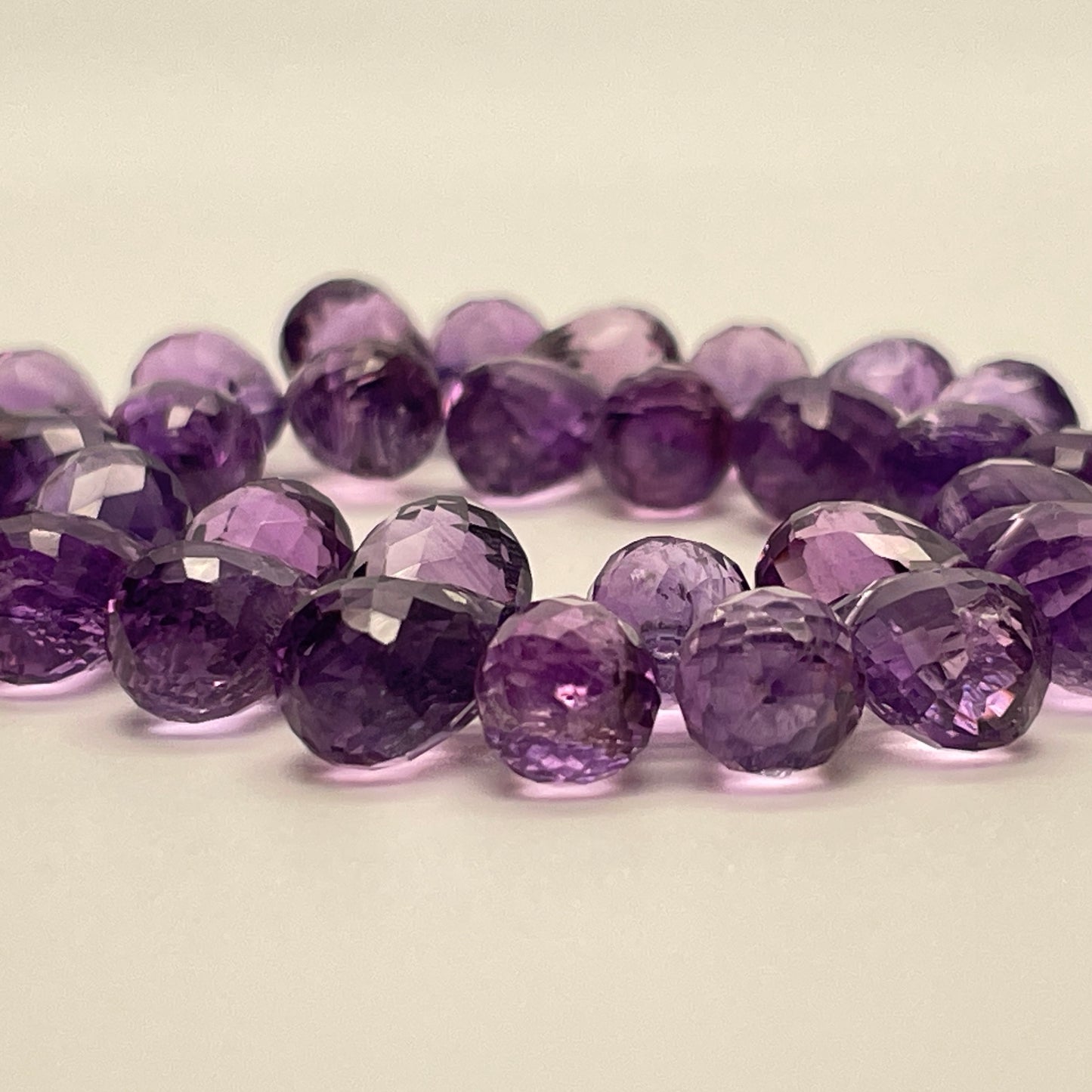 Stonelry Natural Amethyst Teardrop Beaded Bracelet