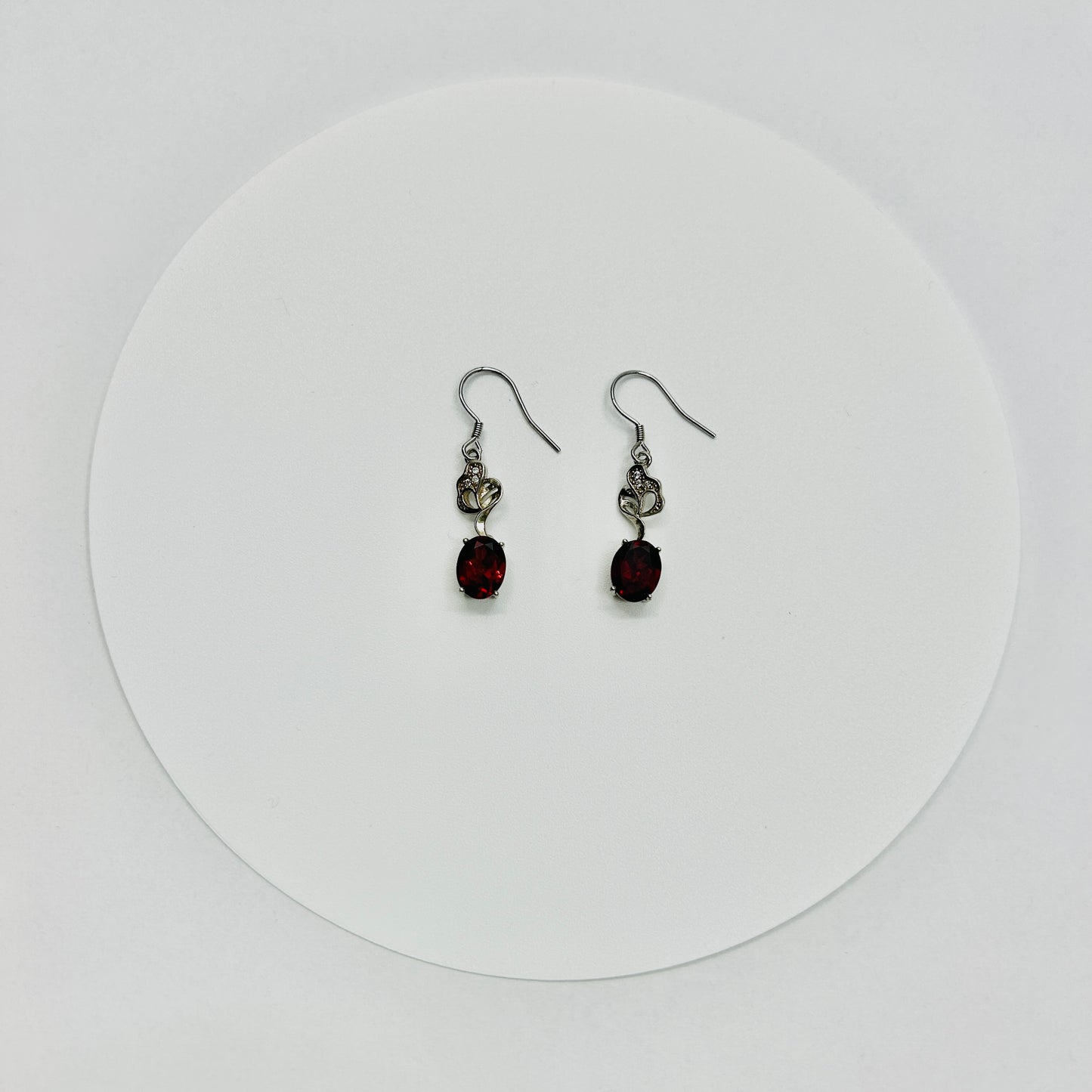 Stonelry Garnet Dangle Earrings - Cerise Cocktail