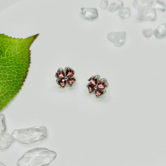 Stonelry Garnet Stud Earrings - Crimson Clover