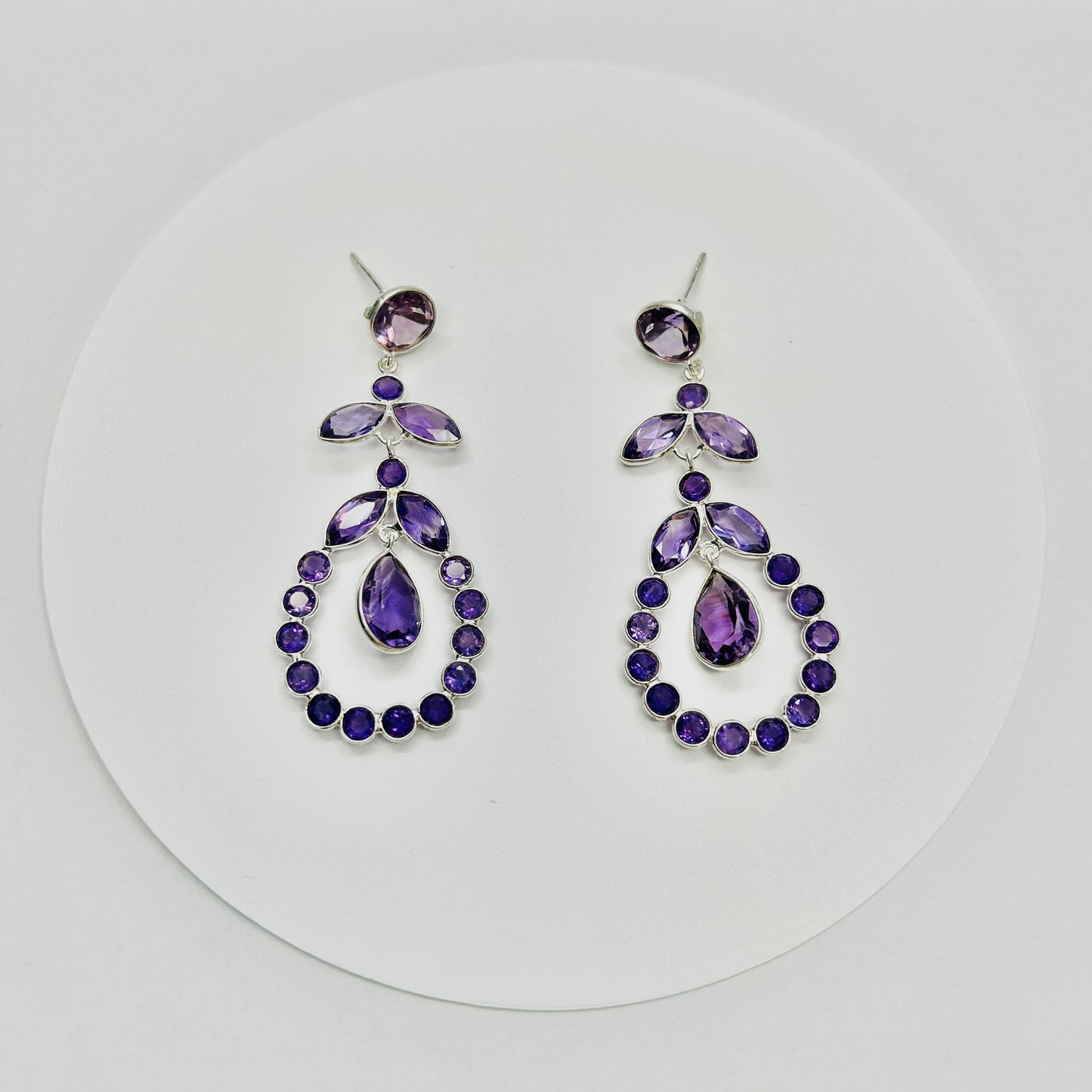 Stonelry Amethyst Drop Earrings - Wisteria Cascade