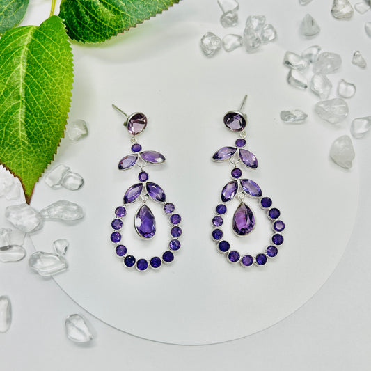 Stonelry Amethyst Drop Earrings - Wisteria Cascade