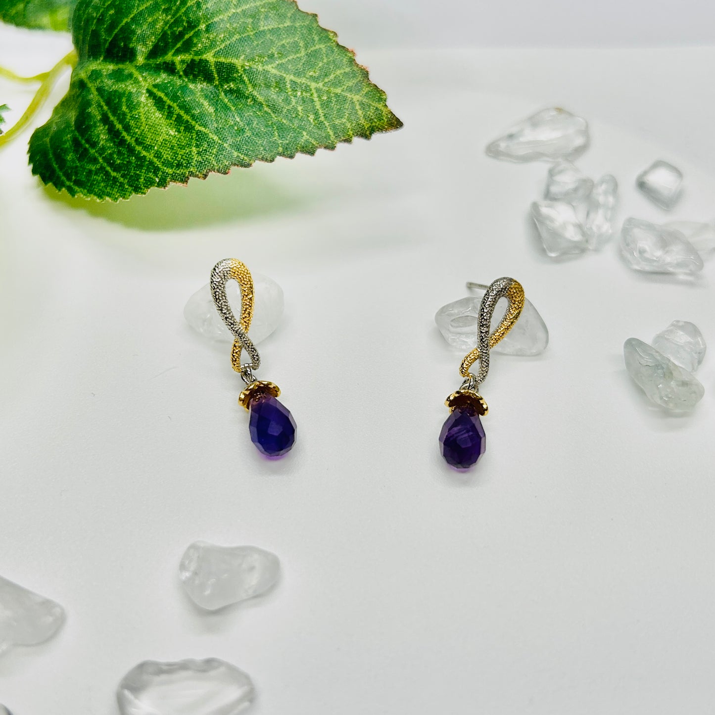 Stonelry Amethyst Drop Earrings - Lemniscate Tears