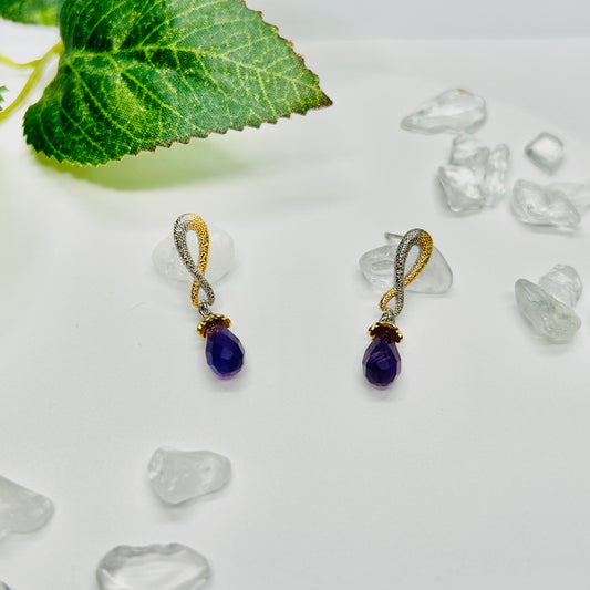 Stonelry Amethyst Drop Earrings - Lemniscate Tears