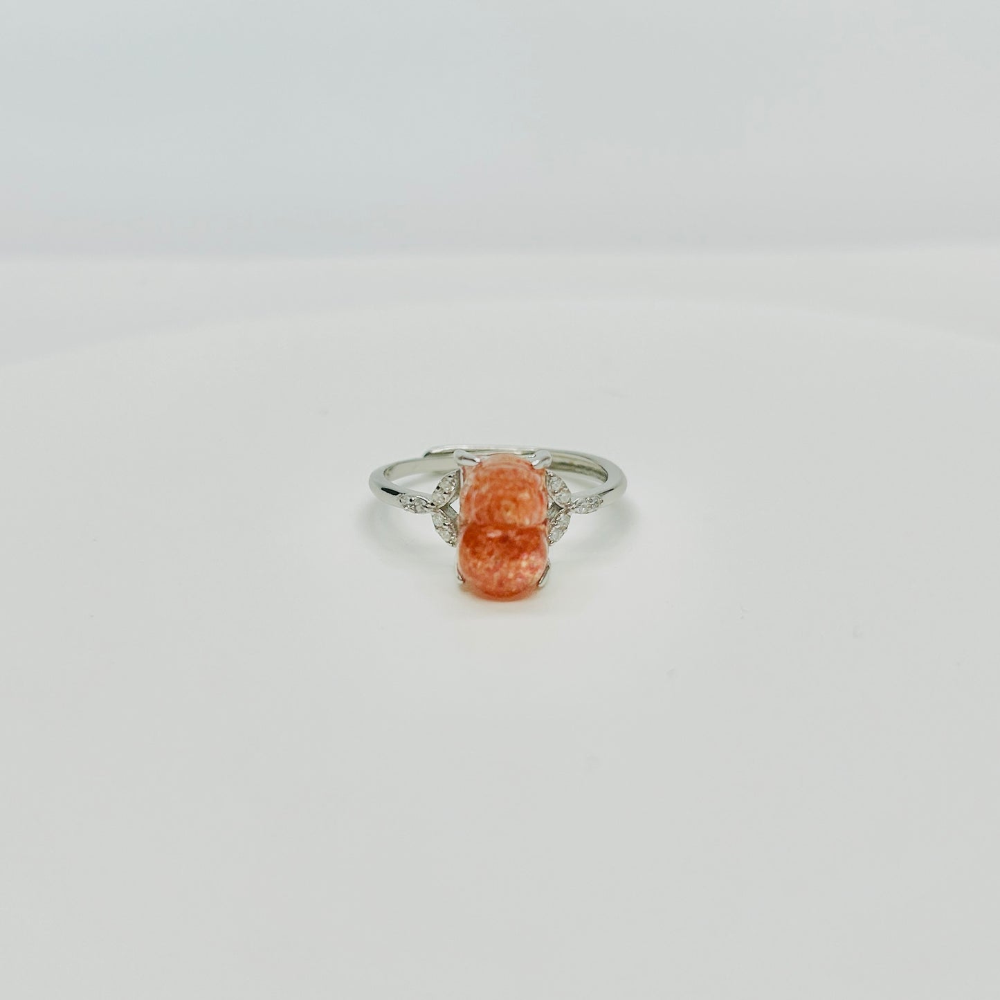 Stonelry Golden Sunstone Ring - Pixiu Solitaire Ring