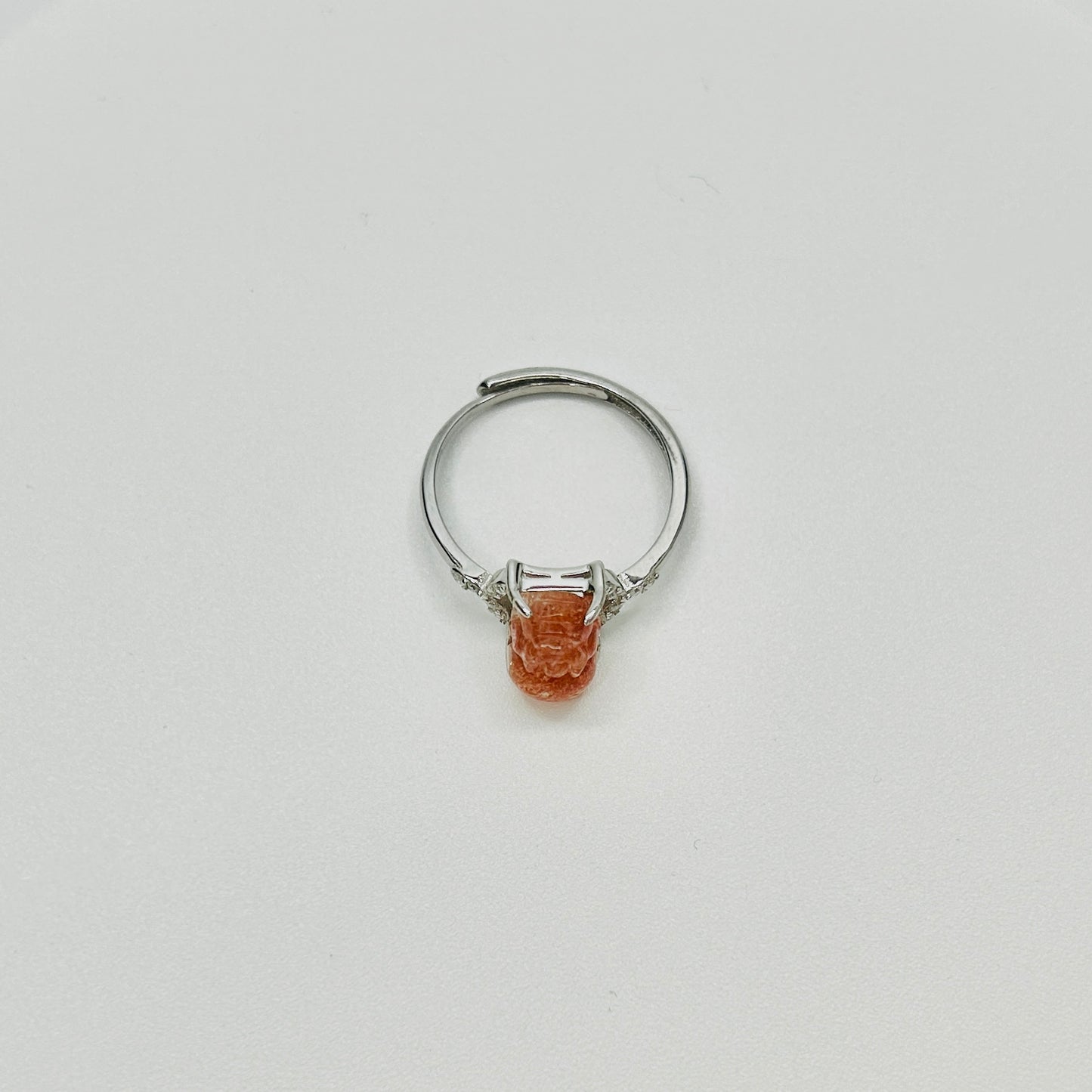 Stonelry Golden Sunstone Ring - Pixiu Solitaire Ring