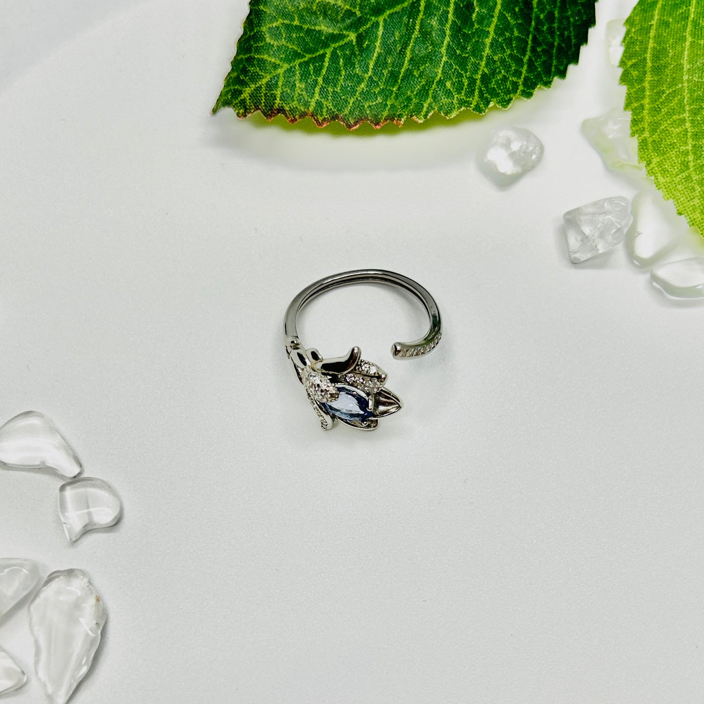 Stonelry Tanzanite Ring - Lily Flower Bypass Ring