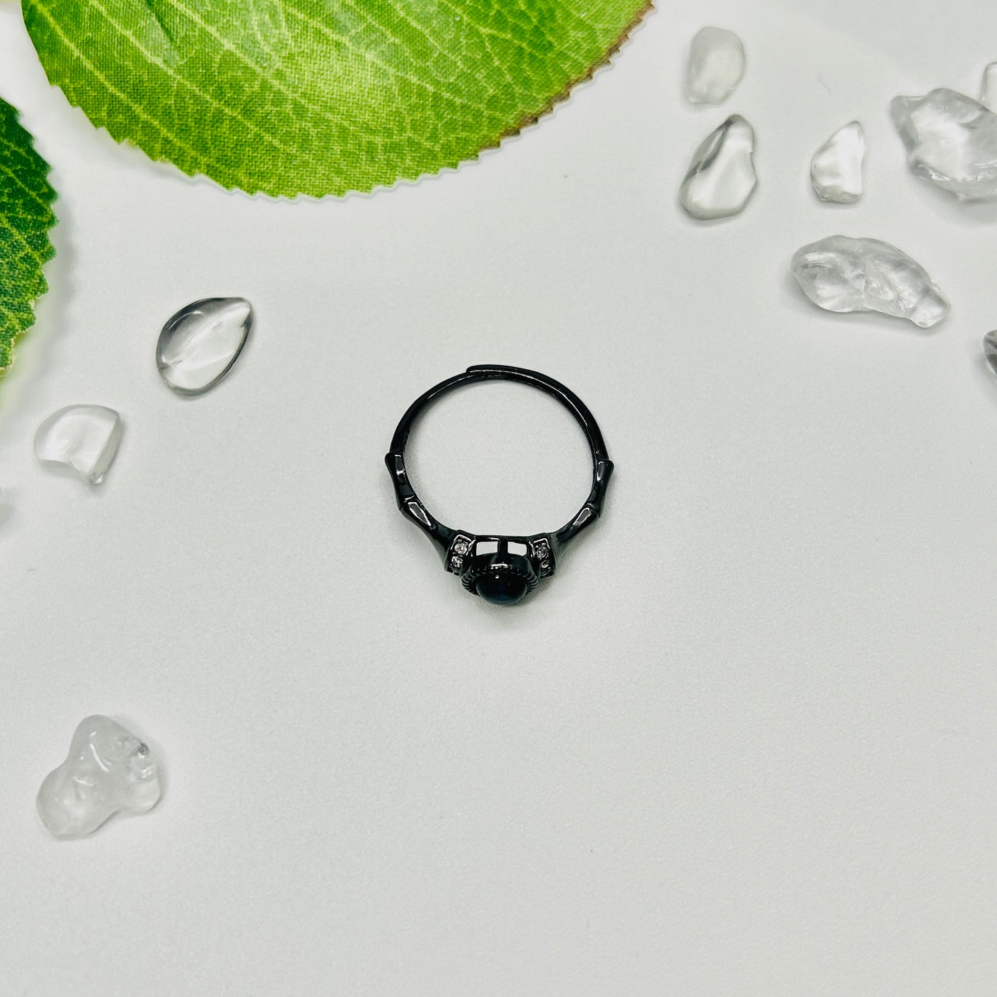 Stonelry Pietersite Ring - Black Silver Round-Cut Solitaire Ring