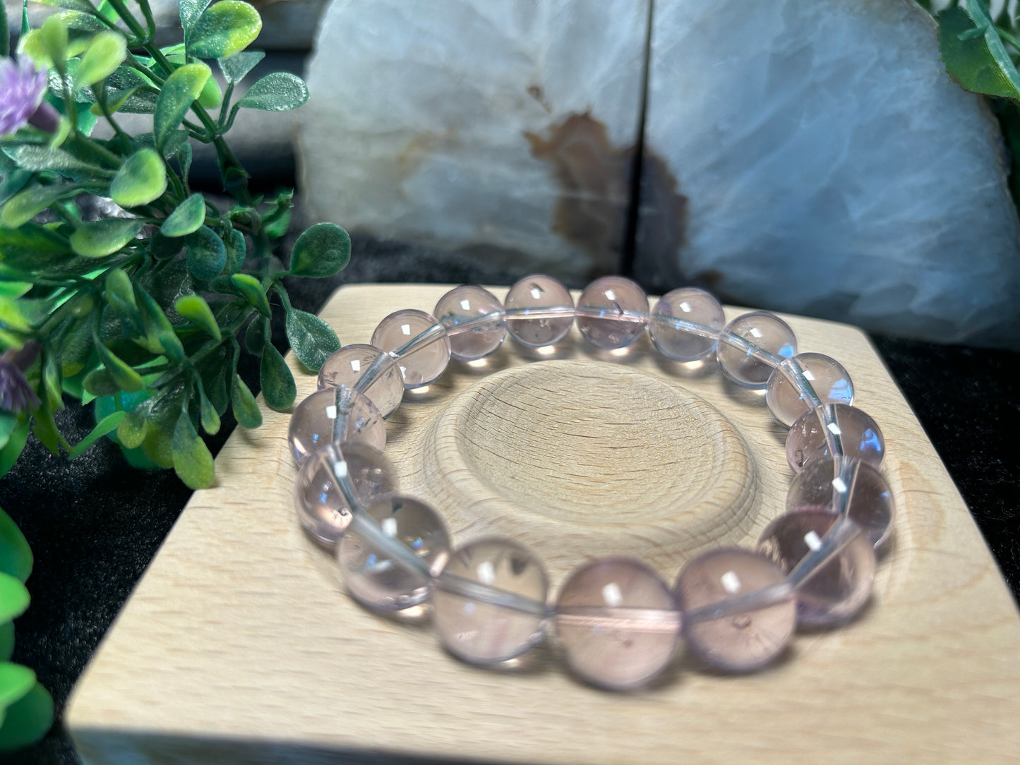 Stonelry Natural Amethyst Beaded Bracelet (10 to 12+ mm)