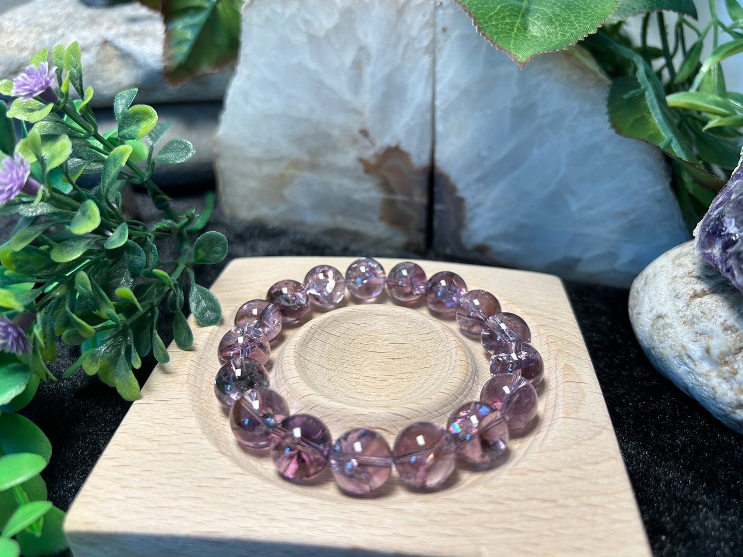 Stonelry Natural Amethyst Beaded Bracelet (11.9+ mm)