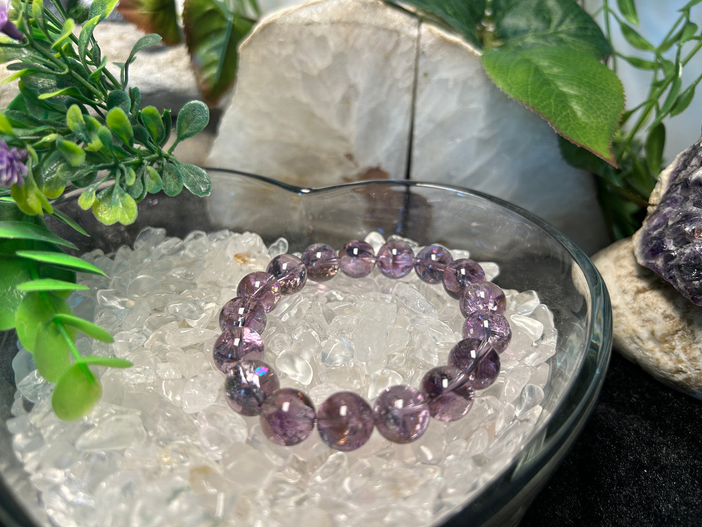 Stonelry Natural Amethyst Beaded Bracelet (11.9+ mm)