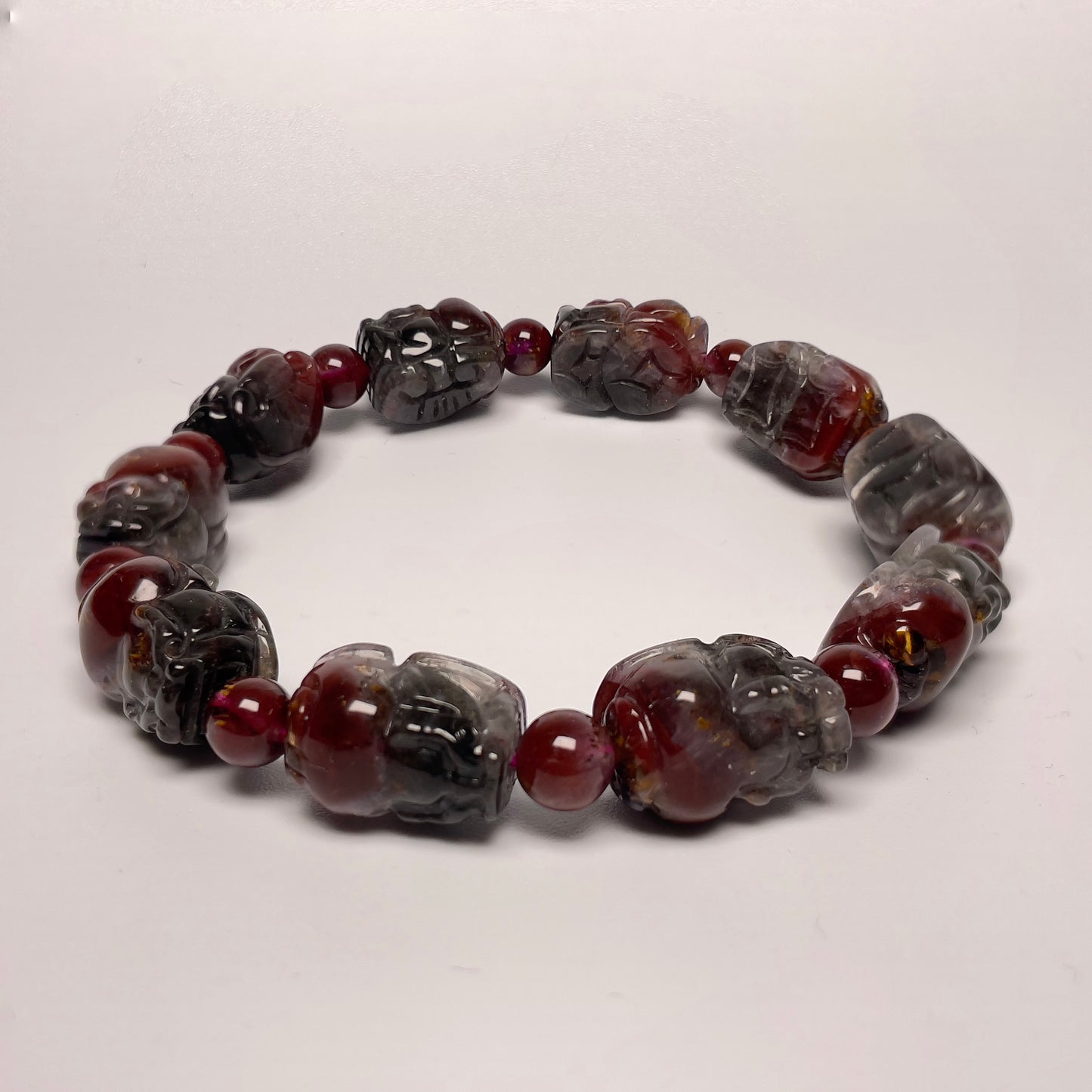 Stonelry Natural Premium Auralite 23 Pixiu Crystal (Amethyst) Beaded Bracelet (9.9mm - 15mm) #3281008309