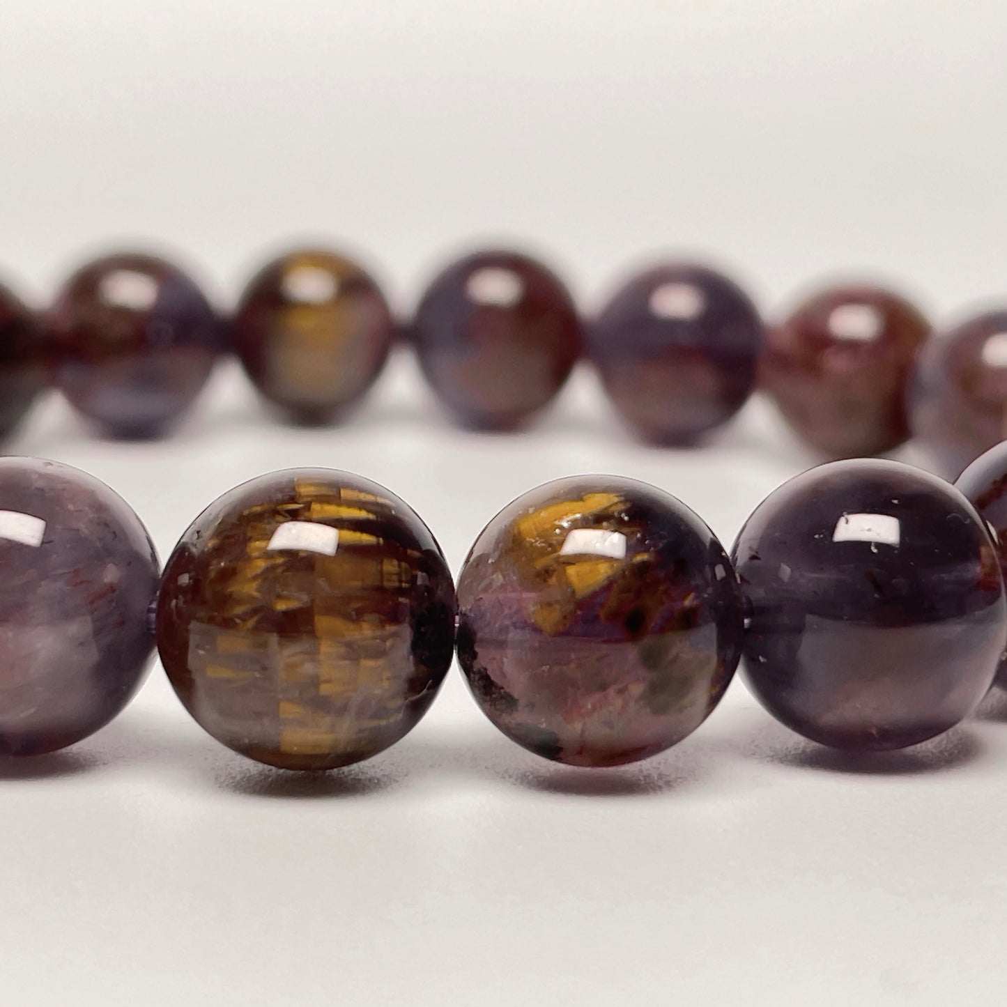 Stonelry Natural Auralite 23 Crystal (Amethyst) Beaded Bracelet (9.7mm - 9.9mm) #3281008409