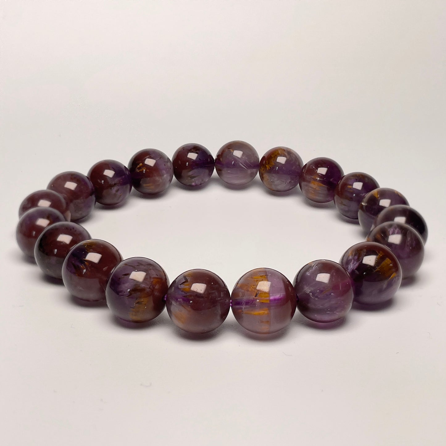 Stonelry Natural Premium Auralite 23 Crystal (Amethyst) Beaded Bracelet (9.7mm - 9.9mm) #3281008609