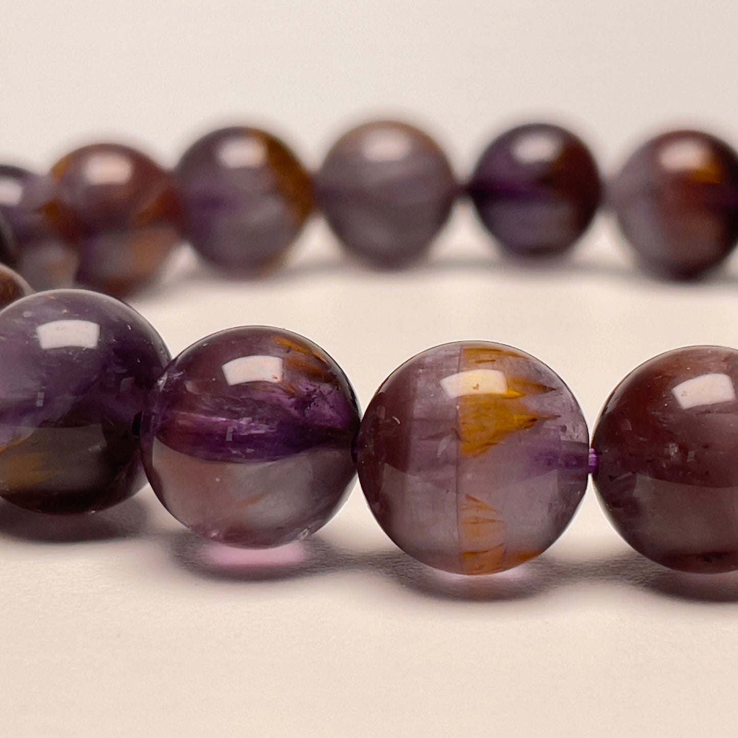 Stonelry Natural Premium Auralite 23 Crystal (Amethyst) Beaded Bracelet (9.7mm - 9.9mm) #3281008609