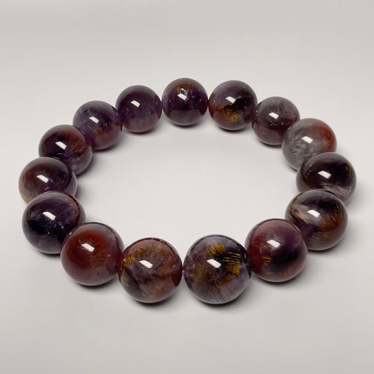 Stonelry Natural Premium Auralite 23 Crystal (Amethyst) Beaded Bracelet (13+mm) #3281009213