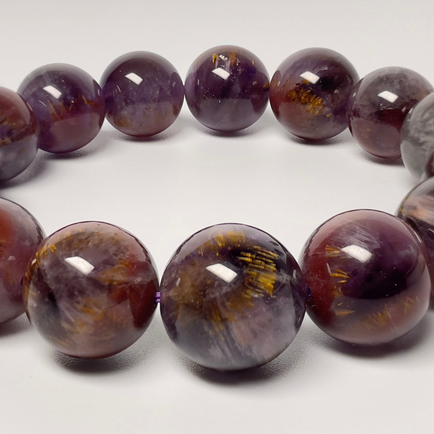 Stonelry Natural Premium Auralite 23 Crystal (Amethyst) Beaded Bracelet (13+mm) #3281009213