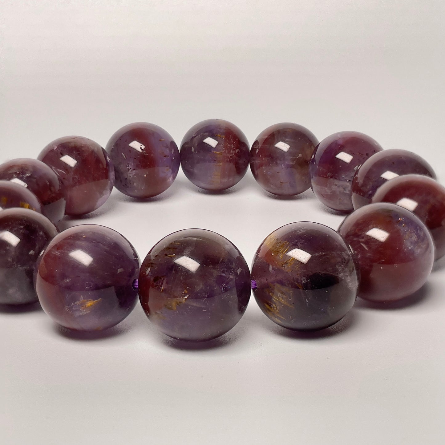 Stonelry Natural Premium Auralite 23 Crystal (Amethyst) Beaded Bracelet (15+mm) #3281009415