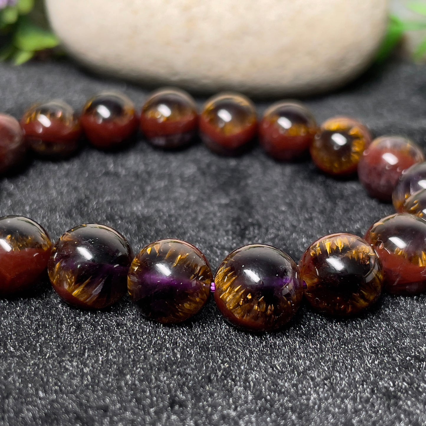 Stonelry Natural Rare Sky Eye Auralite 23 Crystal (Amethyst) Beaded Bracelet (10+mm) #3281009510
