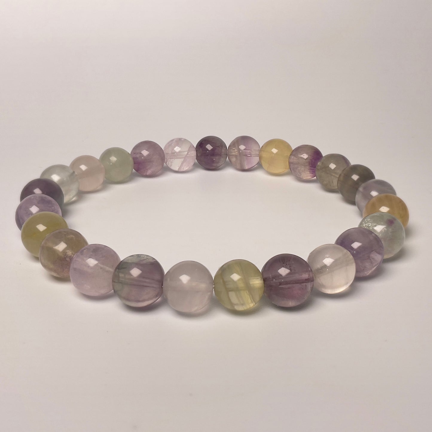 Stonelry Natural Rainbow Fluorite Beaded Bracelet (7+mm) #3281009807