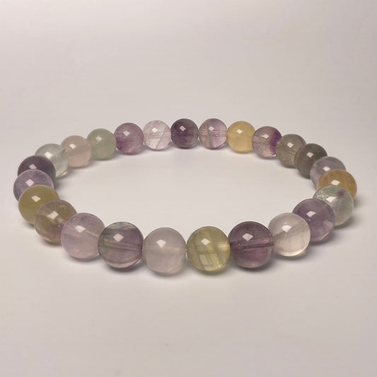 Stonelry Natural Rainbow Fluorite Beaded Bracelet (7+mm) #3281009807