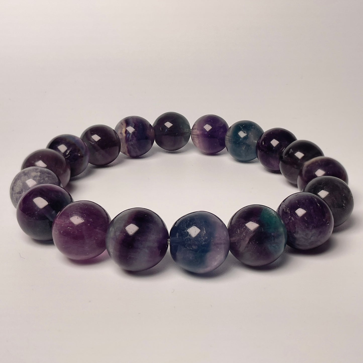 Stonelry Natural Rainbow Fluorite Beaded Bracelet (11+mm) #3281009911