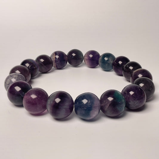 Stonelry Natural Rainbow Fluorite Beaded Bracelet (11+mm) #3281009911