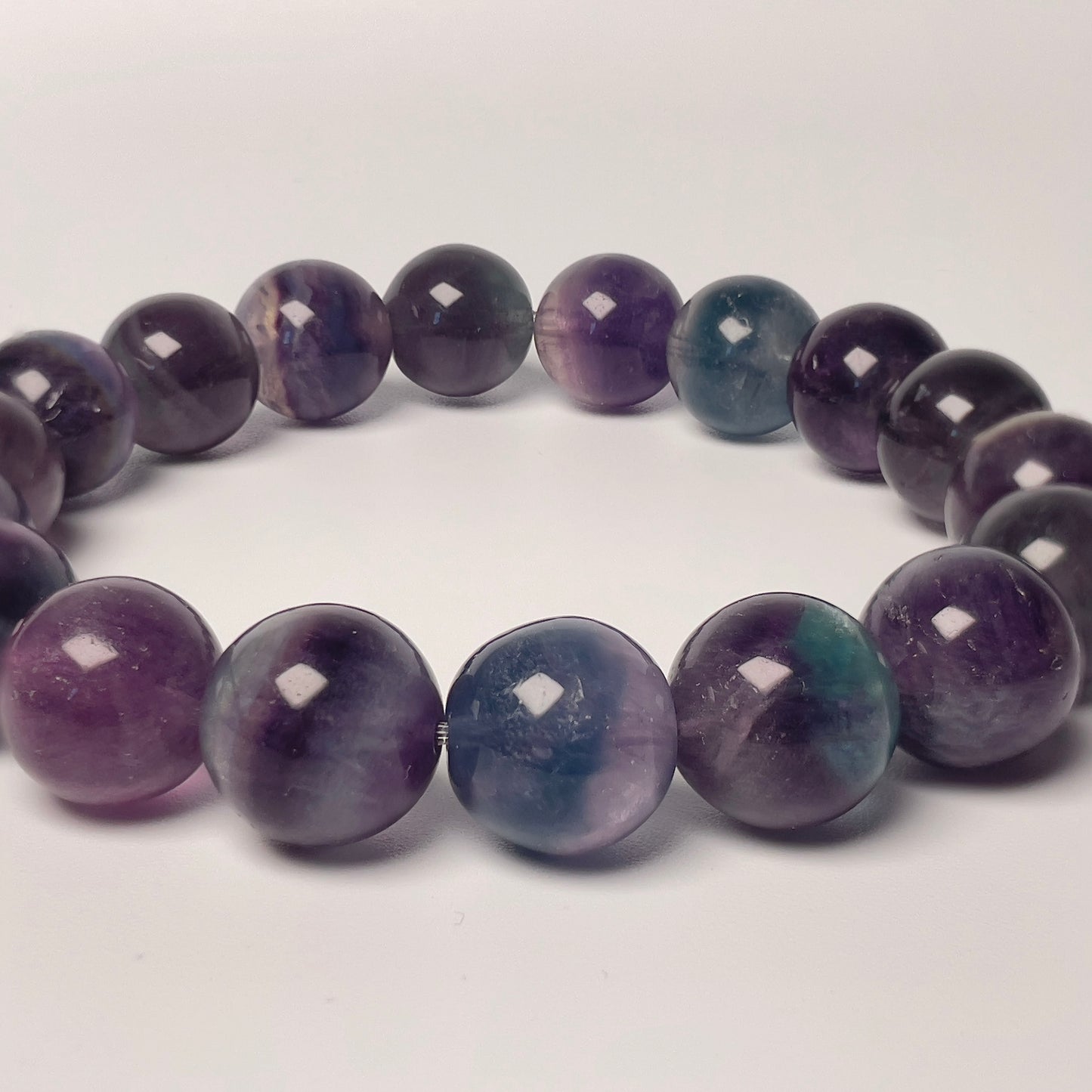 Stonelry Natural Rainbow Fluorite Beaded Bracelet (11+mm) #3281009911