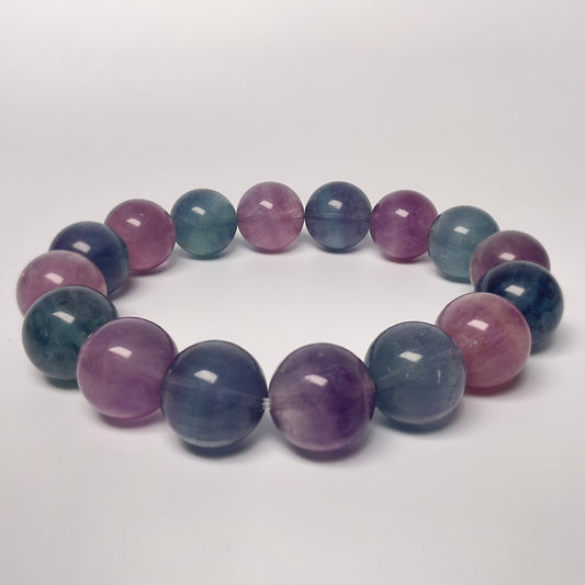 Stonelry Natural Rainbow Fluorite Beaded Bracelet (12+mm) #3281010112