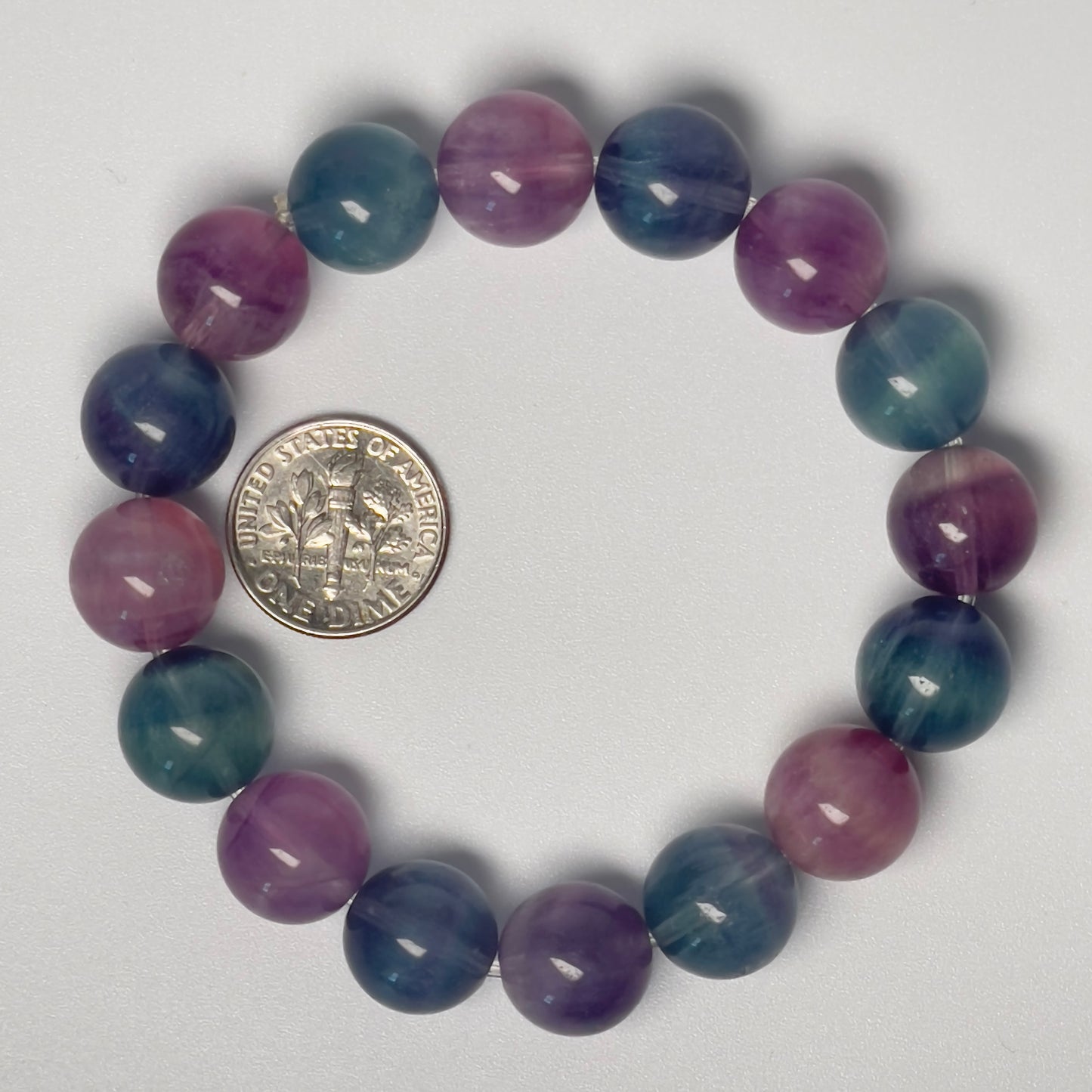 Stonelry Natural Rainbow Fluorite Beaded Bracelet (12+mm) #3281010112