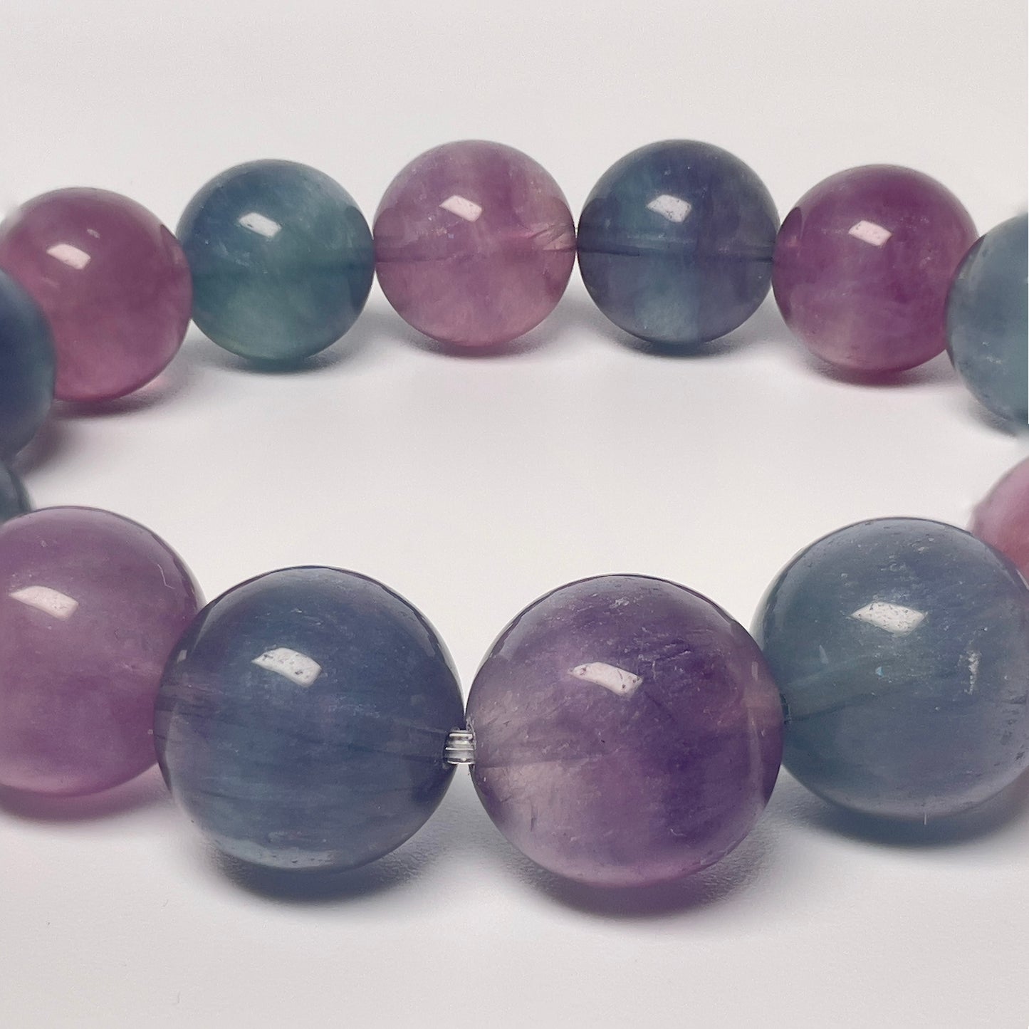 Stonelry Natural Rainbow Fluorite Beaded Bracelet (12+mm) #3281010112