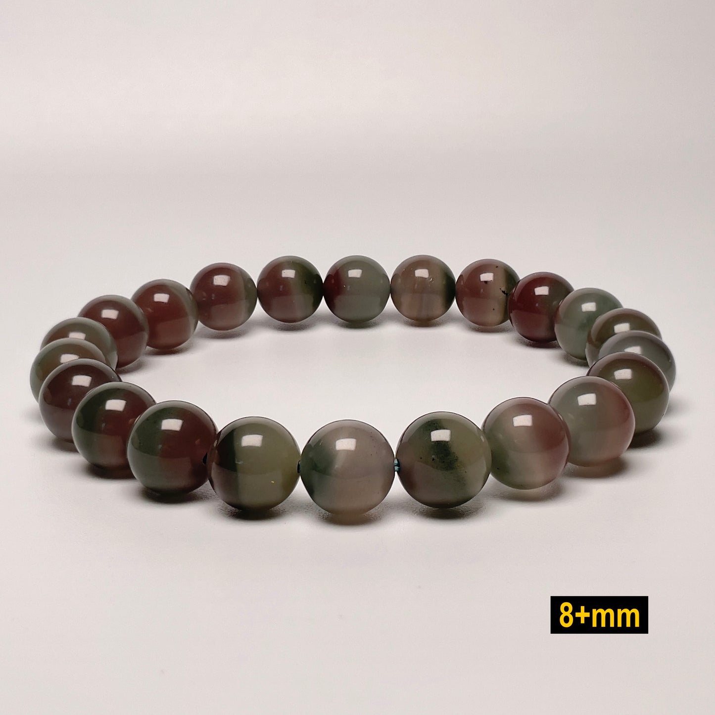 Stonelry Natural Green Purple Agate Beaded Bracelet (8 to 10+m)