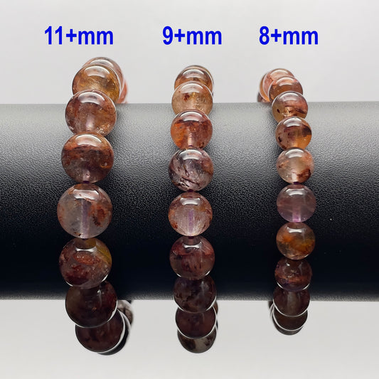 Stonelry High Quality Natural Auralite Crystal (Amethyst) Beaded Bracelet (8 to 11+mm)