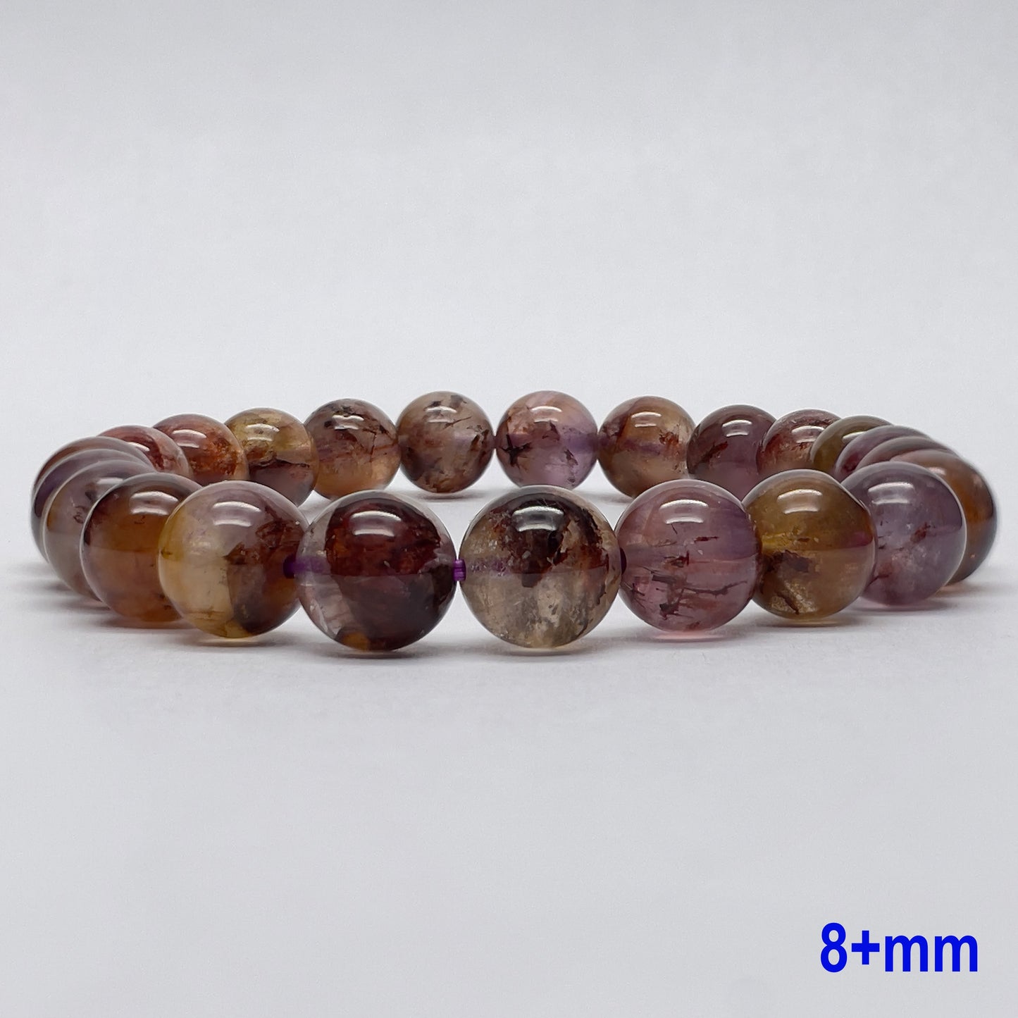 Stonelry High Quality Natural Auralite Crystal (Amethyst) Beaded Bracelet (8 to 11+mm)