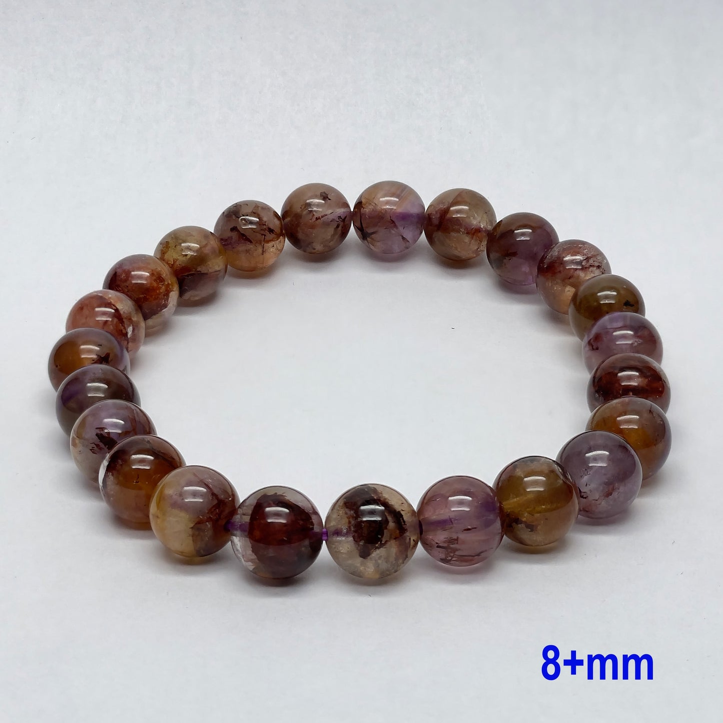 Stonelry High Quality Natural Auralite Crystal (Amethyst) Beaded Bracelet (8 to 11+mm)