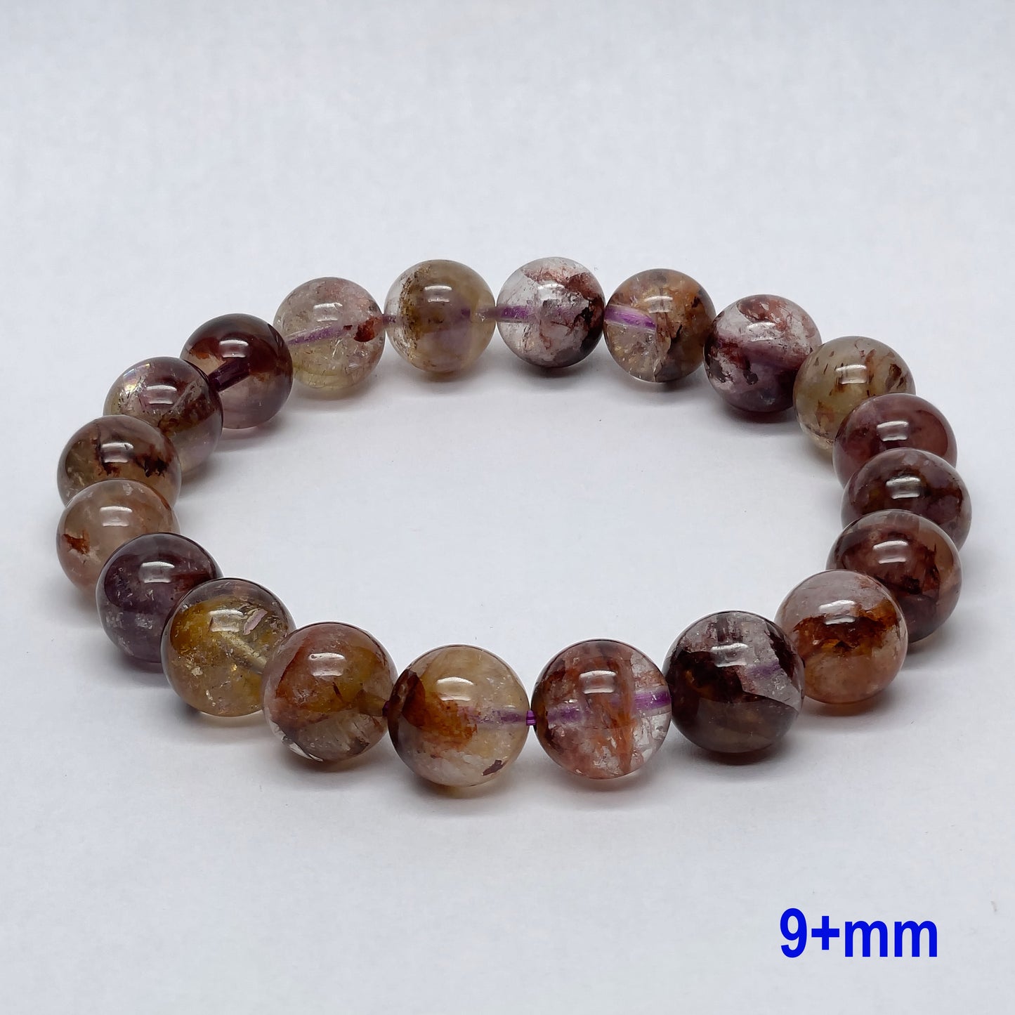 Stonelry High Quality Natural Auralite Crystal (Amethyst) Beaded Bracelet (8 to 11+mm)