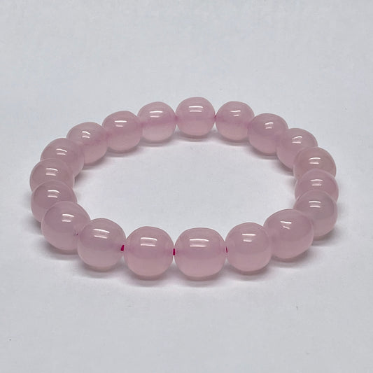 Stonelry Natural Rose Quartz Jujube Beaded Stretch Bracelet (9+mm)