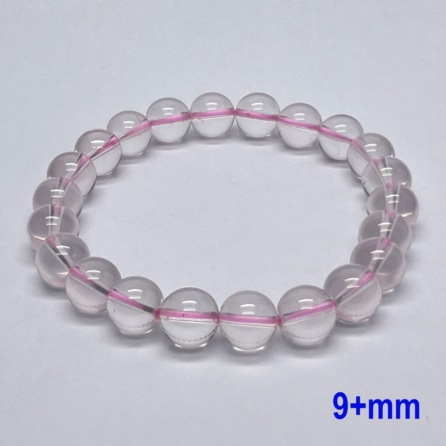 Stonelry Natural Starlight Rose Quartz Beaded Stretch Bracelet (8 to 17+mm)