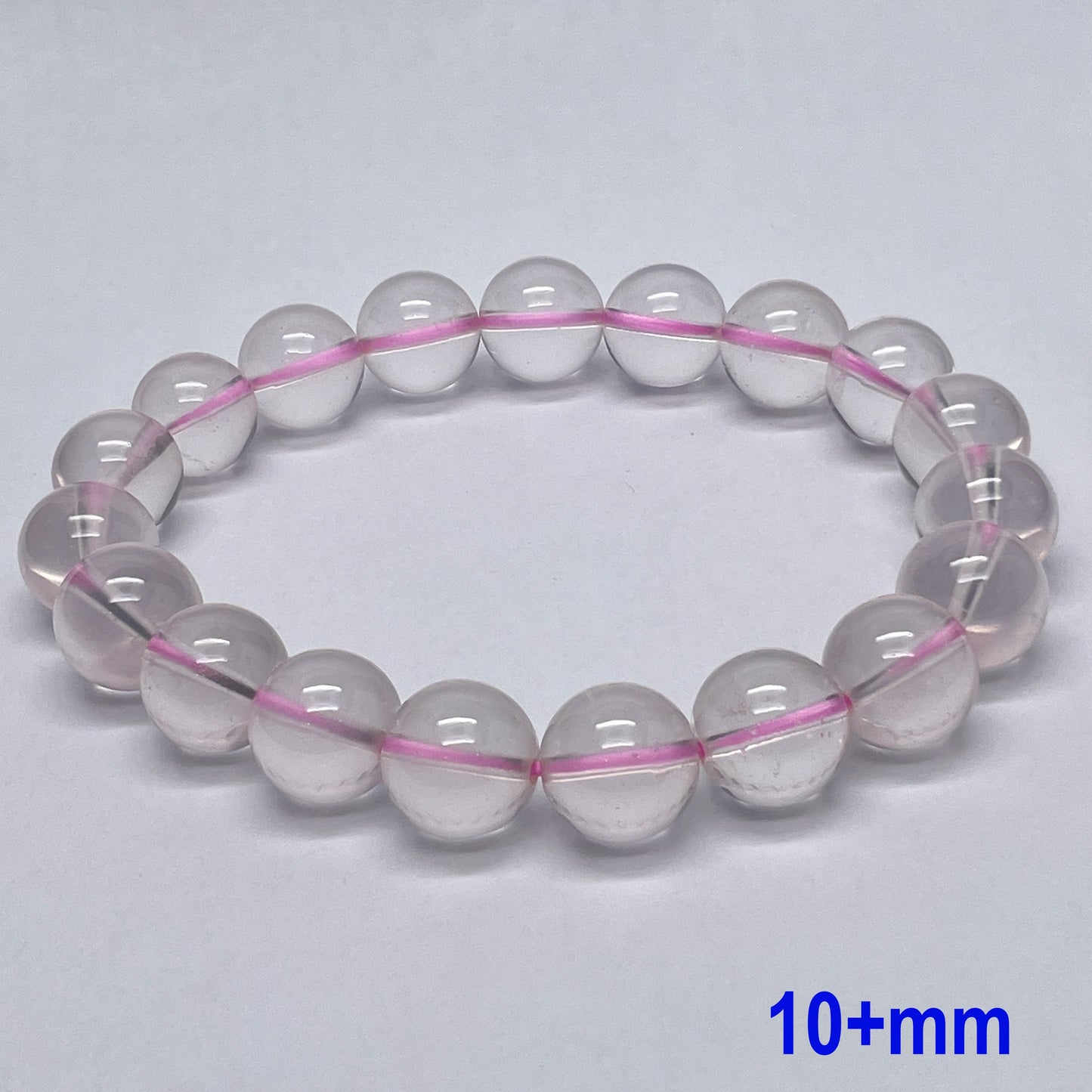 Stonelry Natural Starlight Rose Quartz Beaded Stretch Bracelet (8 to 17+mm)