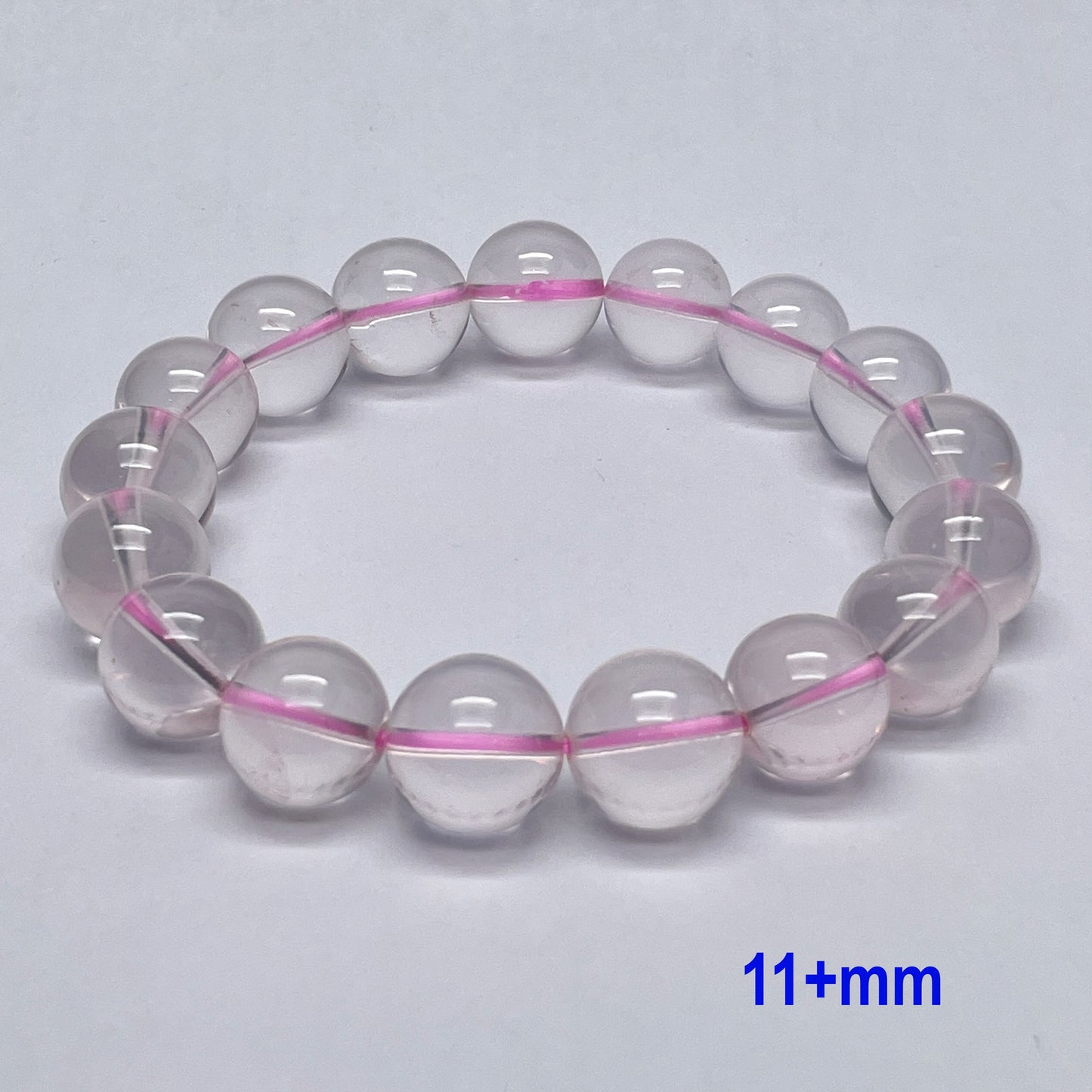 Stonelry Natural Starlight Rose Quartz Beaded Stretch Bracelet (8 to 17+mm)