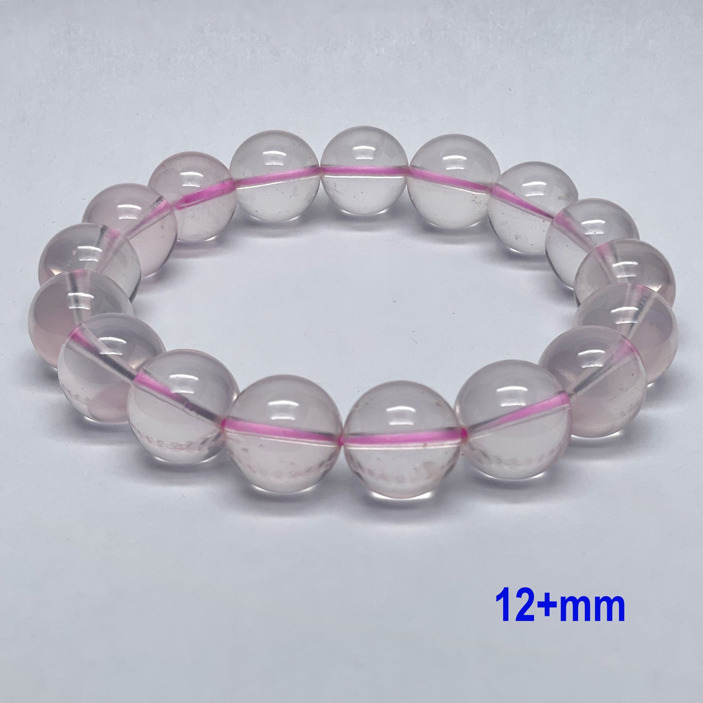 Stonelry Natural Starlight Rose Quartz Beaded Stretch Bracelet (8 to 17+mm)