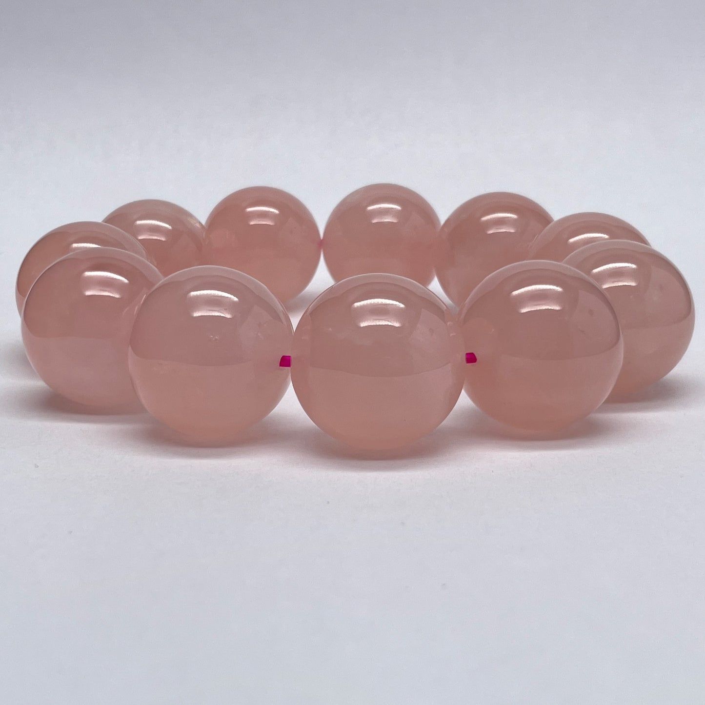 Stonelry Natural Starlight Rose Quartz Beaded Stretch Bracelet (20+mm)